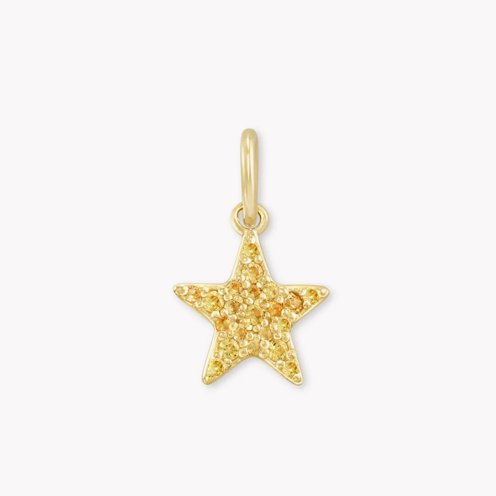 Kendra Scott Folds Of Honor 18k Gold Vermeil Star Charm In Yellow Sapphire 63$